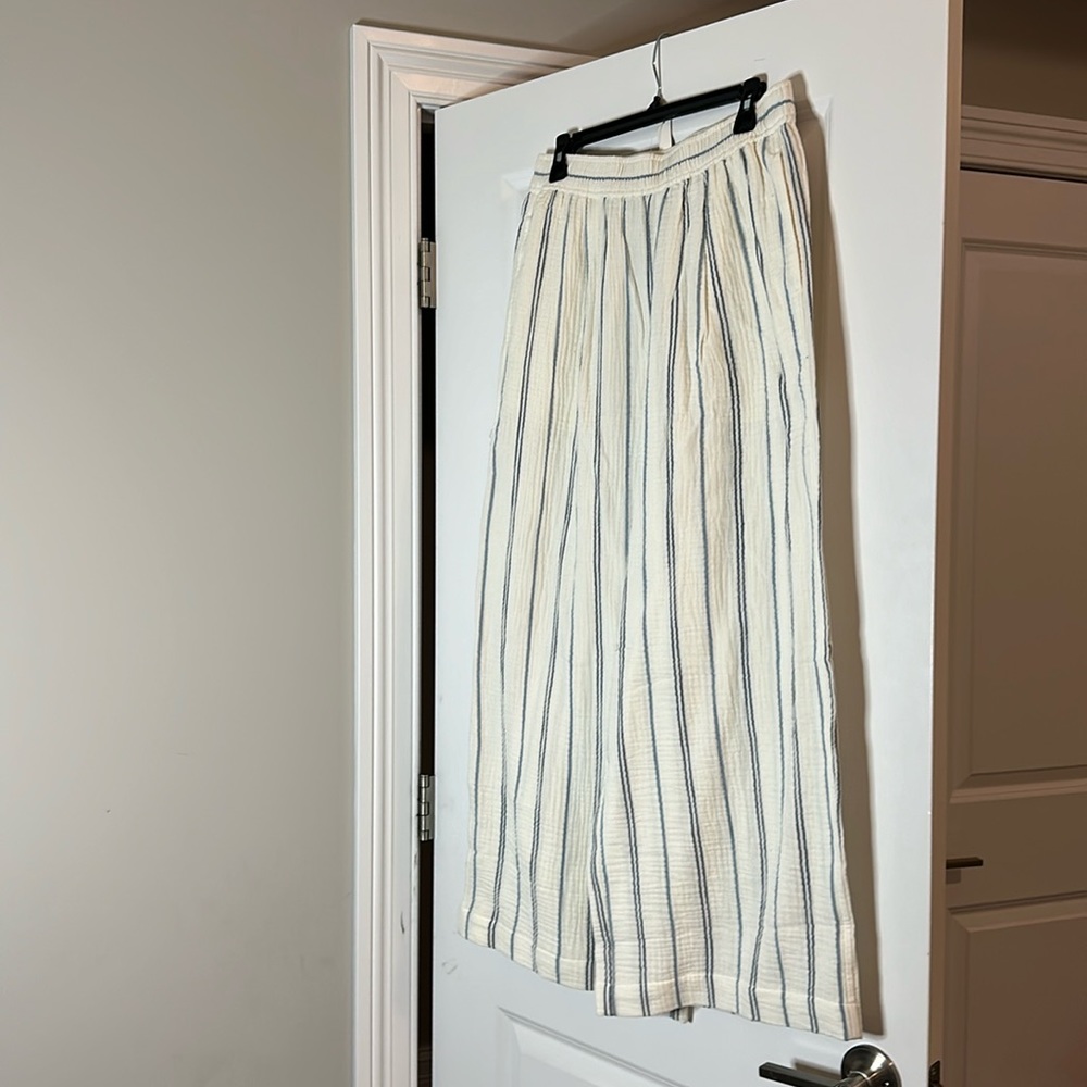 NWT Madewell wide-legged, striped cotton pants